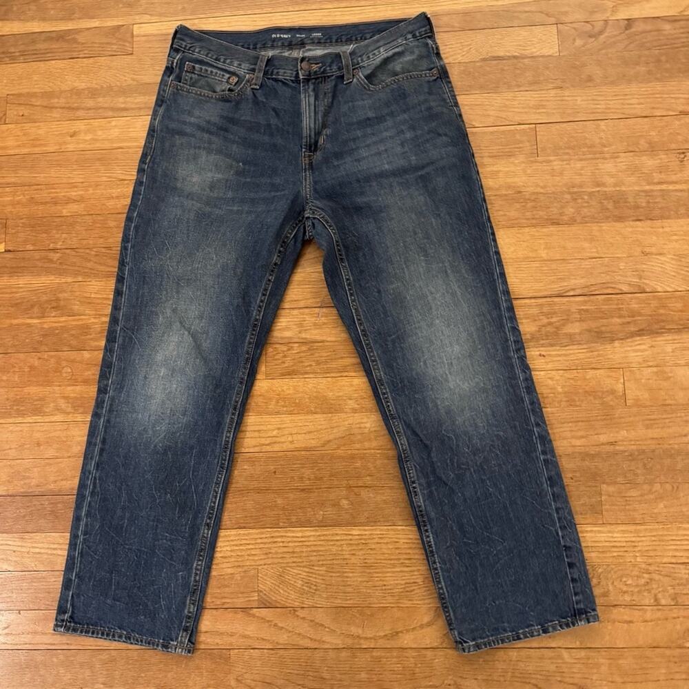 Old Navy Loose men's medium wash straight leg jeans pants size 34 x 28
b78